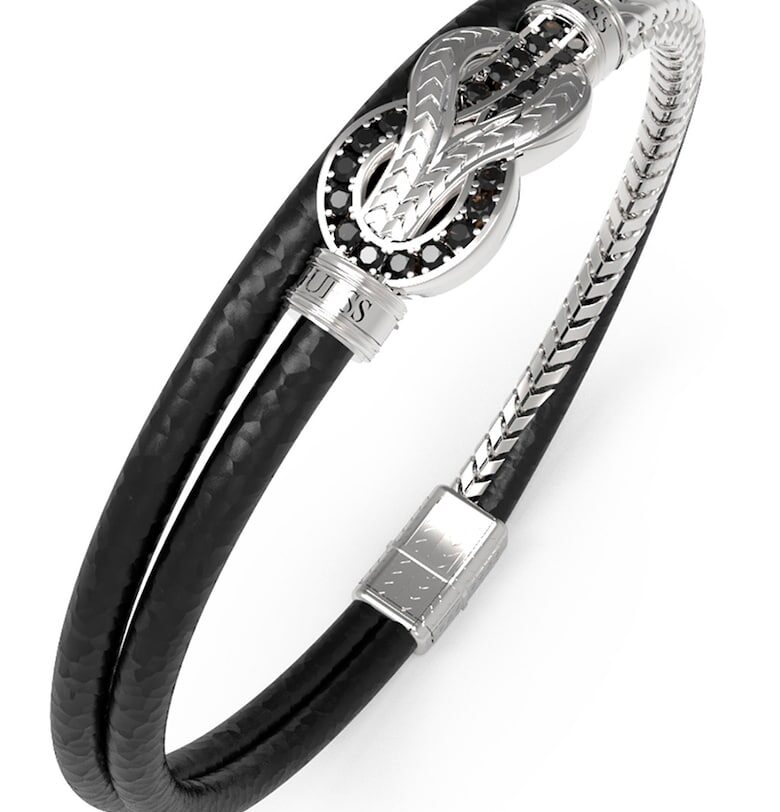 Гривна от стомана и кожа GUESS