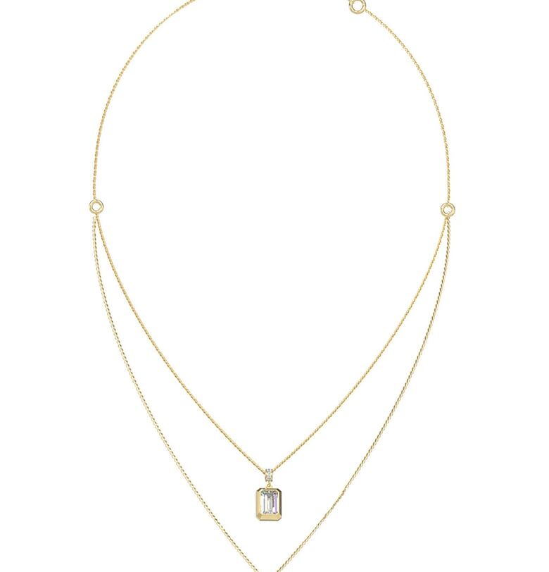 Двуредово колие с висулки GUESS