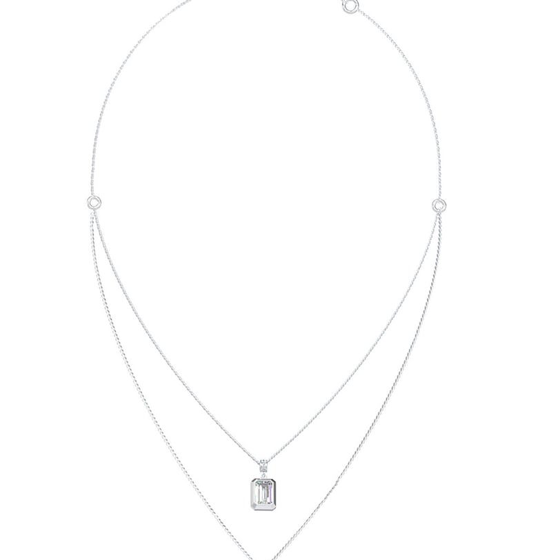 Двуредово колие с висулки GUESS