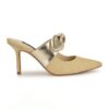 Заострени обувки Demmure с декоративна панделка - Златист - Camel - NINE WEST