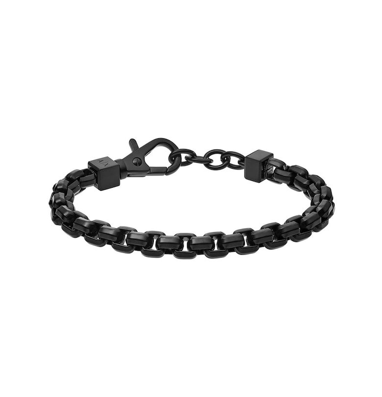 Иноксова гривна с карабинер - Черен ARMANI EXCHANGE
