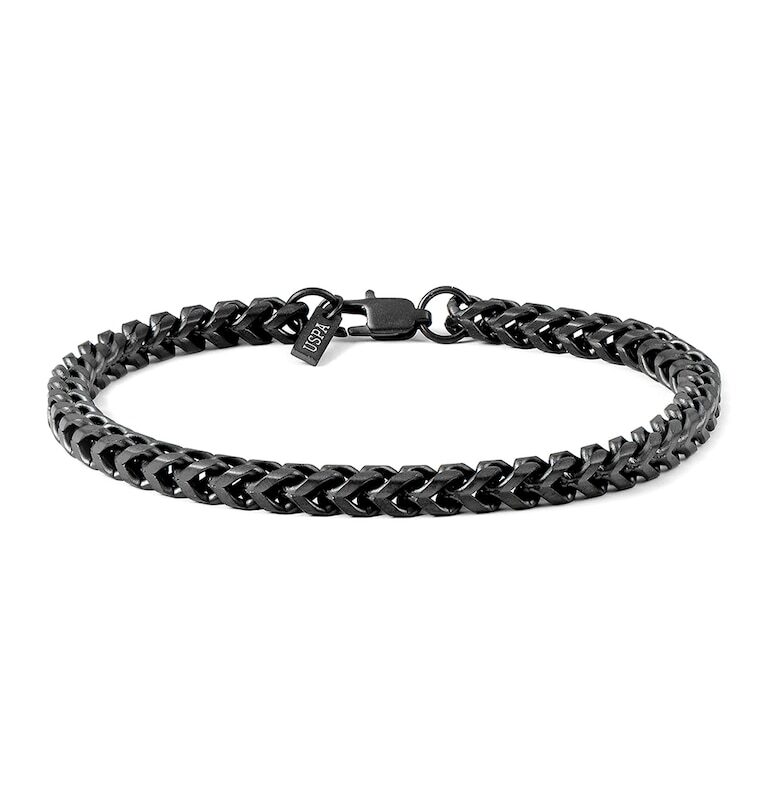 Иноксова гривна тип верижка - Черен US Polo Assn