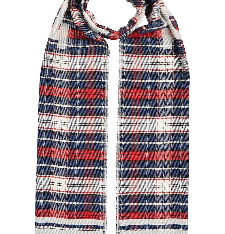 Кариран памучен шал Monotype Tommy Hilfiger