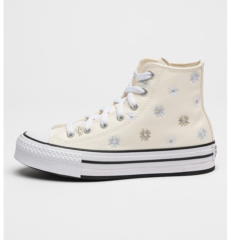 Кецове Lift с флорални бродерии и висок профил Converse