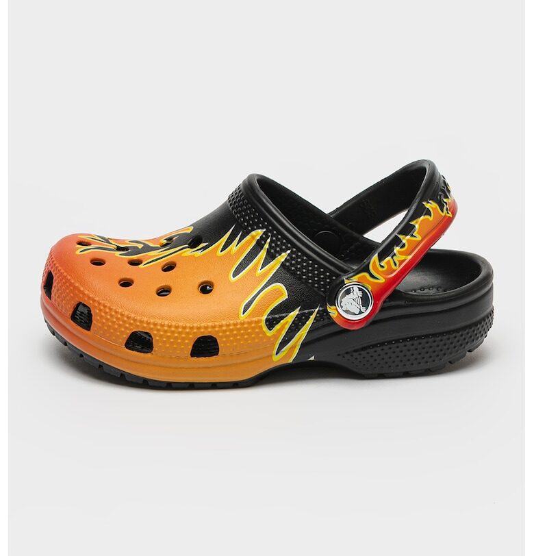 Класически крокс с каишка на петата и шарка Crocs