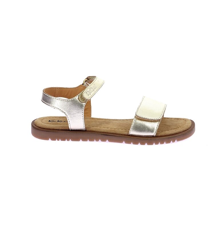 Кожени сандали с ефект металик Kickers kids