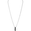 Колие от инокс с висулка - Сребрист / Черен US Polo Assn