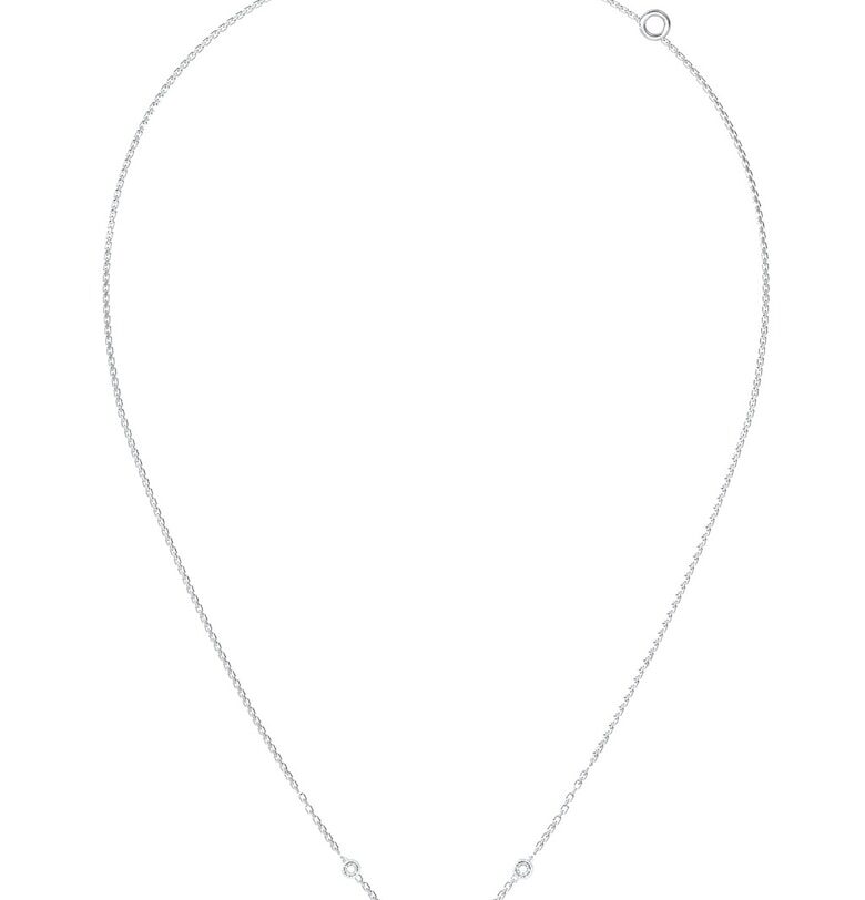 Колие от неръждаема стомана с висулка с циркони GUESS