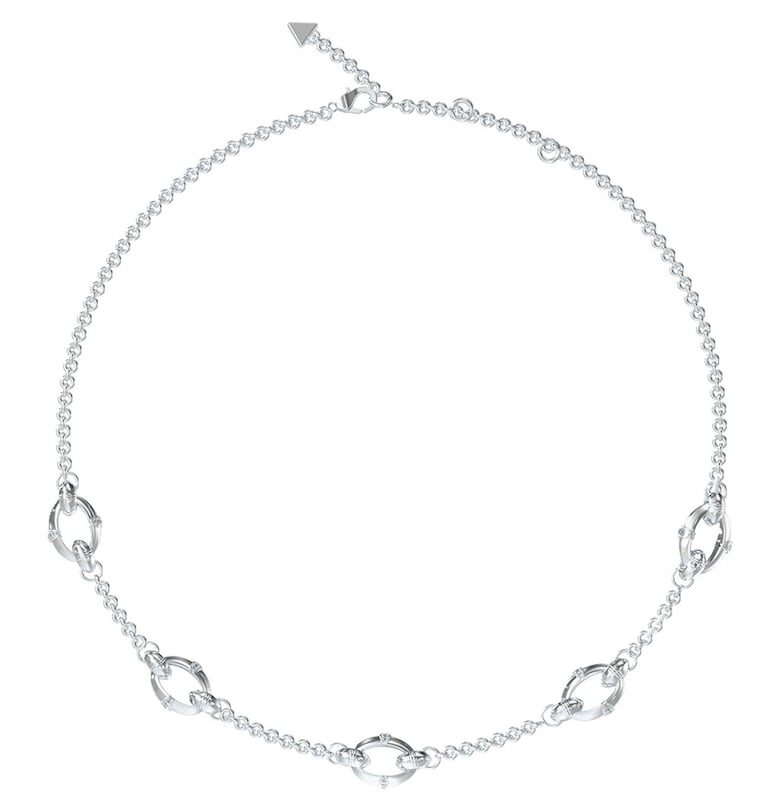 Колие от неръждаема стомана с кристали GUESS