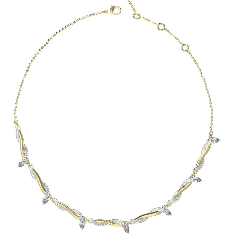 Колие от неръждаема стомана с циркони GUESS