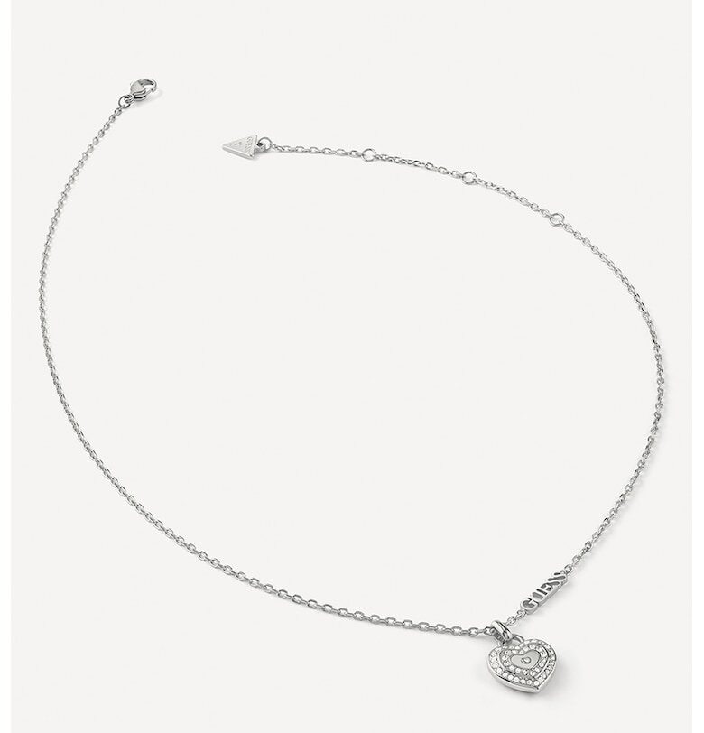 Колие от неръждаема стомана със сърцевидна висулка GUESS