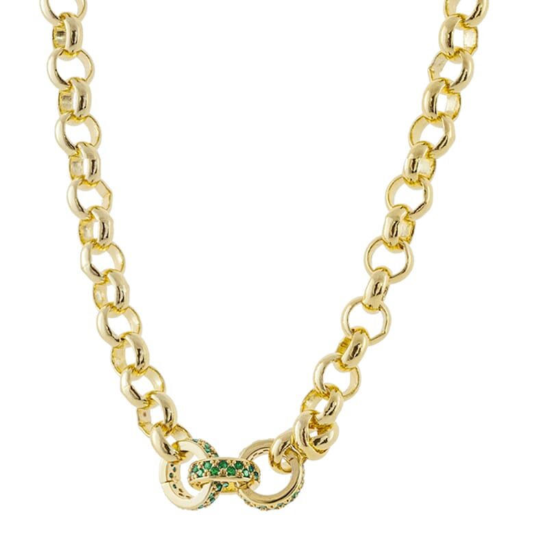 Колие с покритие от 18K злато с циркони OXETTE
