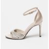 Копринени сандали стилето с декоративни камъни GUESS
