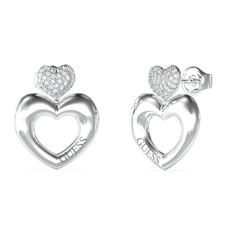 Обеци Heart от неръждаема стомана GUESS