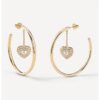 Обеци с кристали и седефени перли GUESS