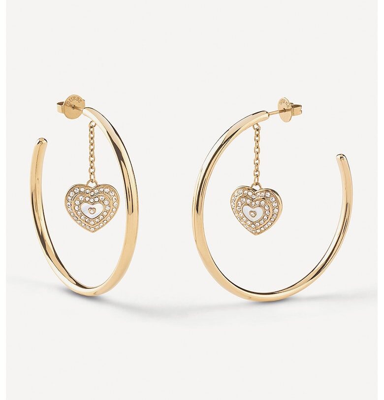 Обеци с кристали и седефени перли GUESS