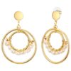 Обеци с покритие от 14K злато и перли Lulu  Jane