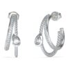 Обеци тип халки от неръждаема стомана с кристал и циркони GUESS