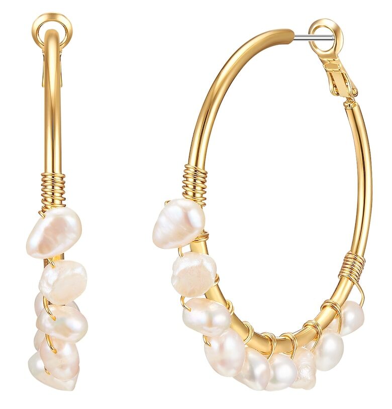 Обеци тип халки с покритие от 14K злато Lulu  Jane