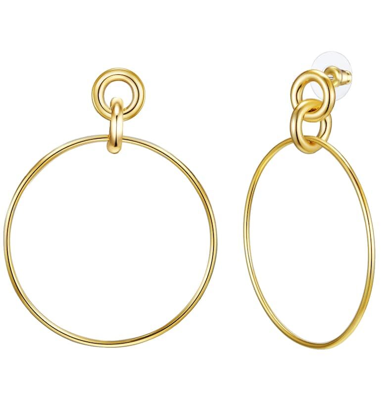 Обеци тип халки с покритие от 14k злато Lulu  Jane