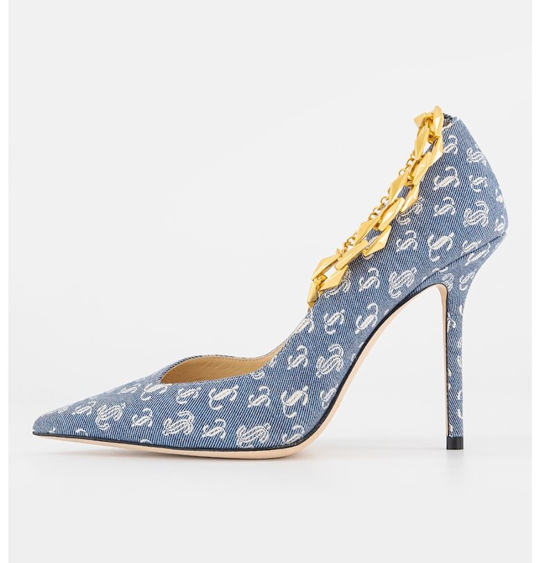 Обувки Diamond с остър връх и лого Jimmy Choo