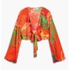 Плажна къса блуза с принт и възел DESIGUAL