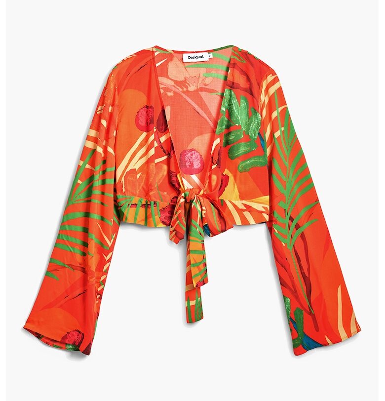 Плажна къса блуза с принт и възел DESIGUAL
