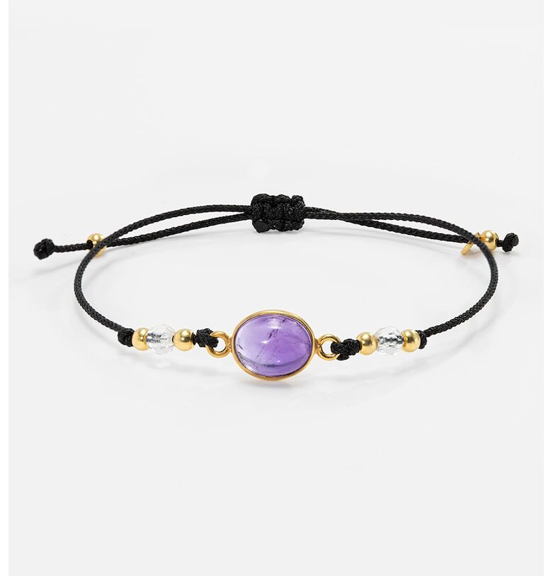 Регулираща се гривна с аметист Meks Jewels