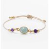Регулираща се гривна с аметист и аквамарин Meks Jewels