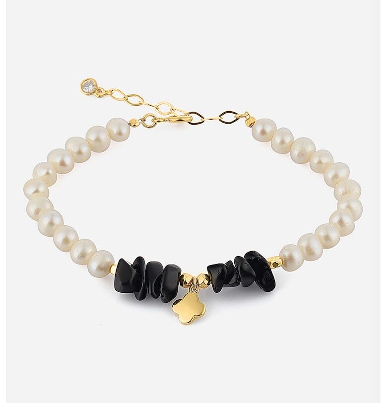 Регулираща се гривна с оникс Meks Jewels