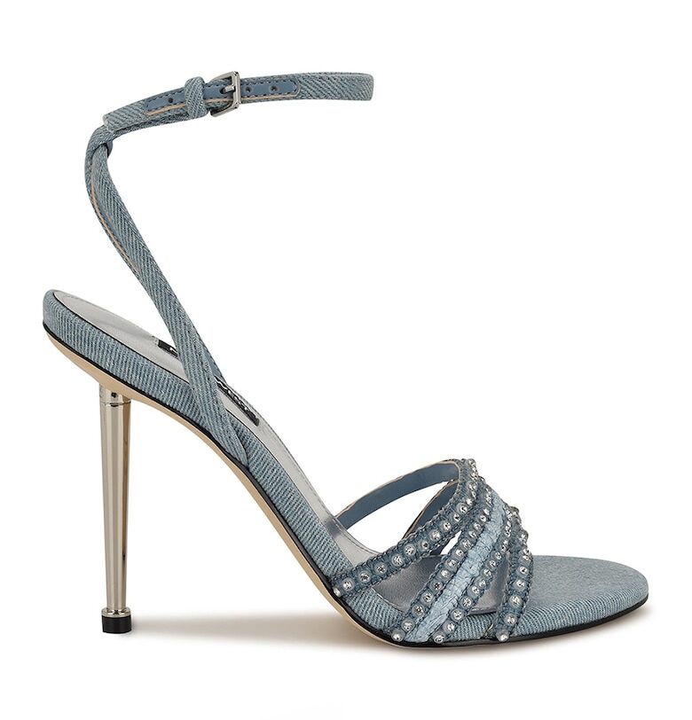 Сандали Reen с апликации - Светлосин - NINE WEST