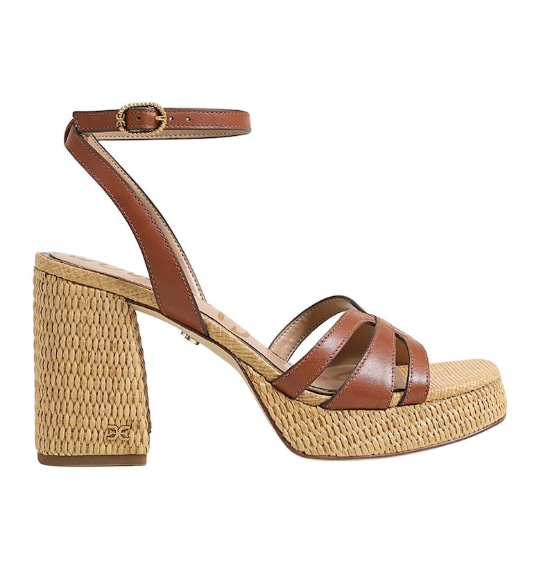 Сандали Reese с равна платформа и кожа - Канелено кафяво - Sam Edelman