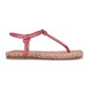 Сандали от еко кожа с Т-образна каишка - Фуксия - NINE WEST