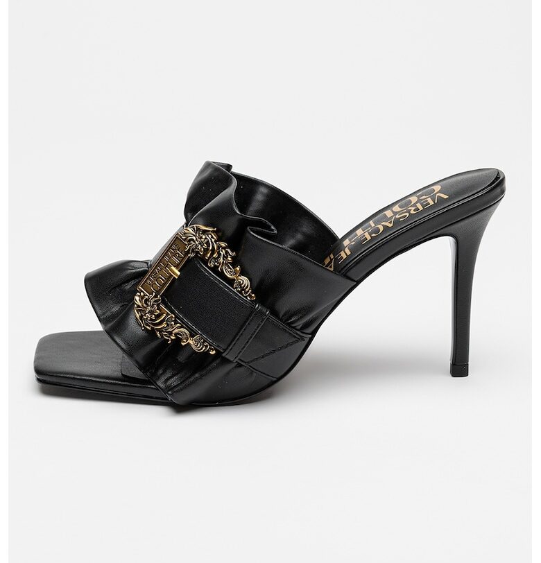 Сандали от еко кожа с декоративна тока Versace Jeans Couture