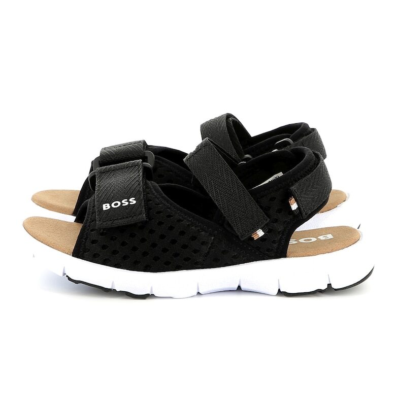 Сандали с велкро и лого BOSS Kidswear