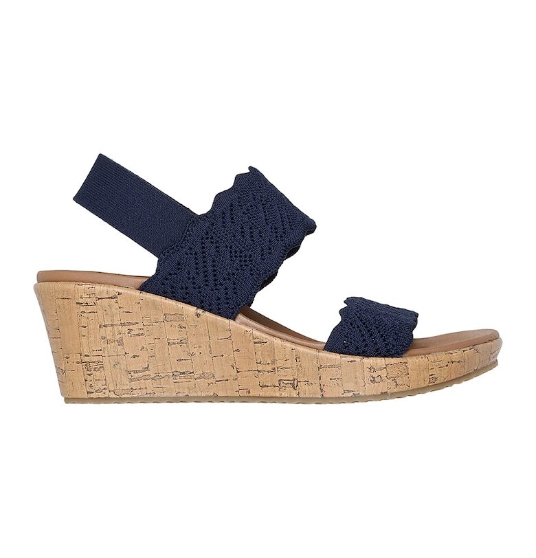 Сандали със скосена подметка и бродерии Skechers