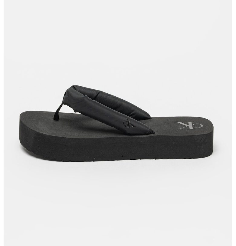Сатинирани чехли с равна платформа CALVIN KLEIN JEANS