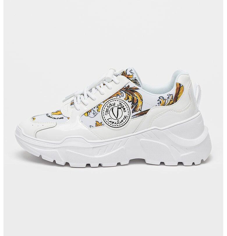 Скосени спортни обувки с кожа Versace Jeans Couture