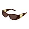 Слънчеви очила Cat-Eye с лого - Златист - Тъмнокафяв - Gucci