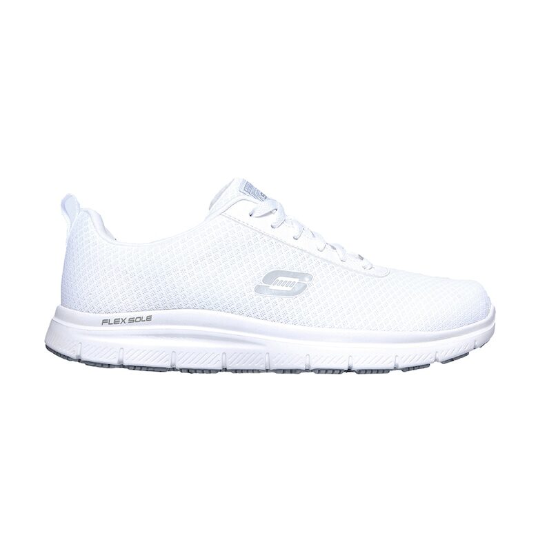Спортни обувки от еко кожа с връзка Skechers