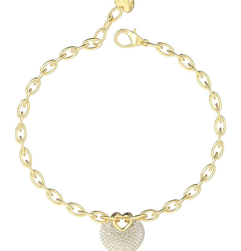 Стоманена гривна с висулка и кристали GUESS