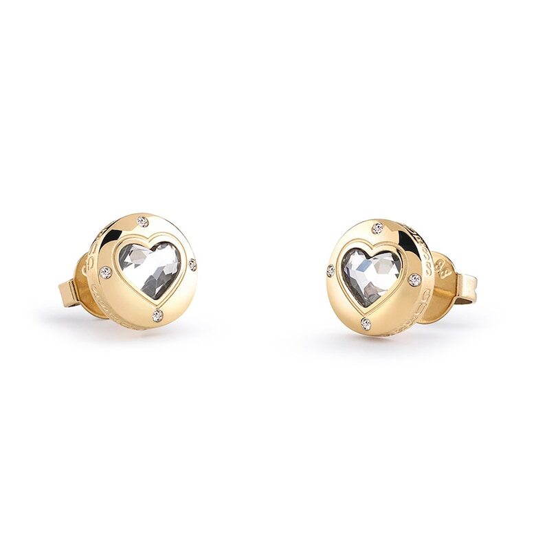 Сърцевидни обеци със златно покритие GUESS