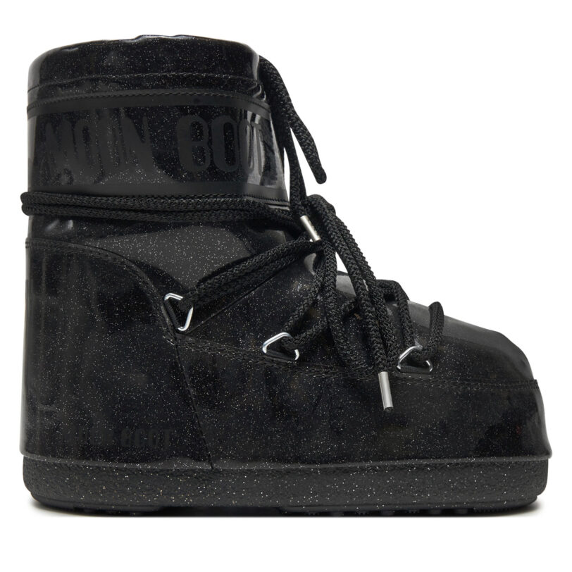 Апрески Moon Boot Icon Low Glitter 80D1409440 Черен цвят на ниска цена