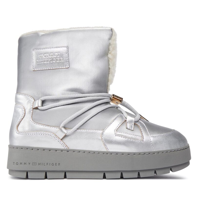 Апрески Tommy Hilfiger Tommy Essential Silver Snowboot FW0FW07506 Сив цвят на ниска цена