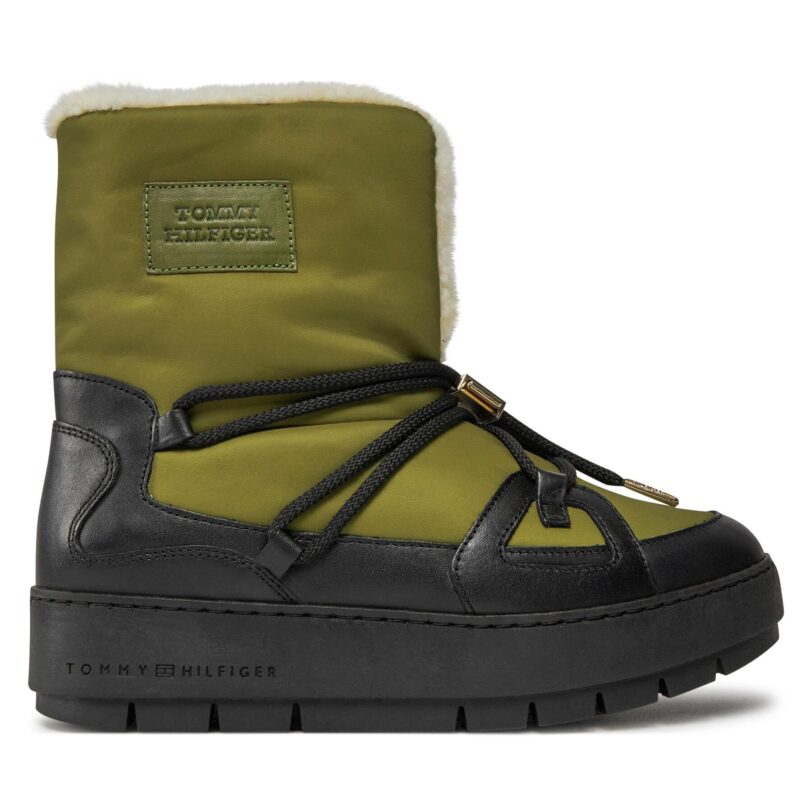 Апрески Tommy Hilfiger Tommy Essential Snowboot FW0FW07504 Зелен цвят на ниска цена