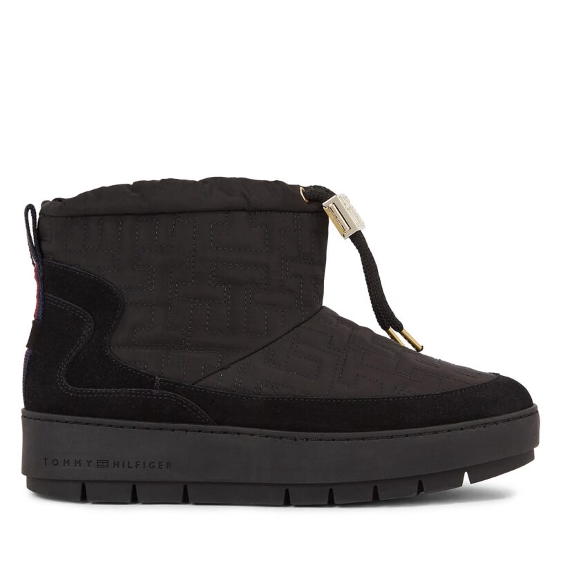 Апрески Tommy Hilfiger Tommy Monogram Snowboot FW0FW07637 Черен цвят на ниска цена