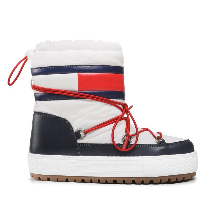 Апрески Tommy Jeans Snowboot Low EN0EN02162 Бял цвят на ниска цена