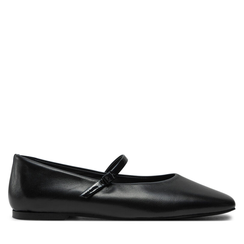 Балеринки Calvin Klein Mary Jane Ballerina - Lth HW0HW02307 Черен цвят на ниска цена