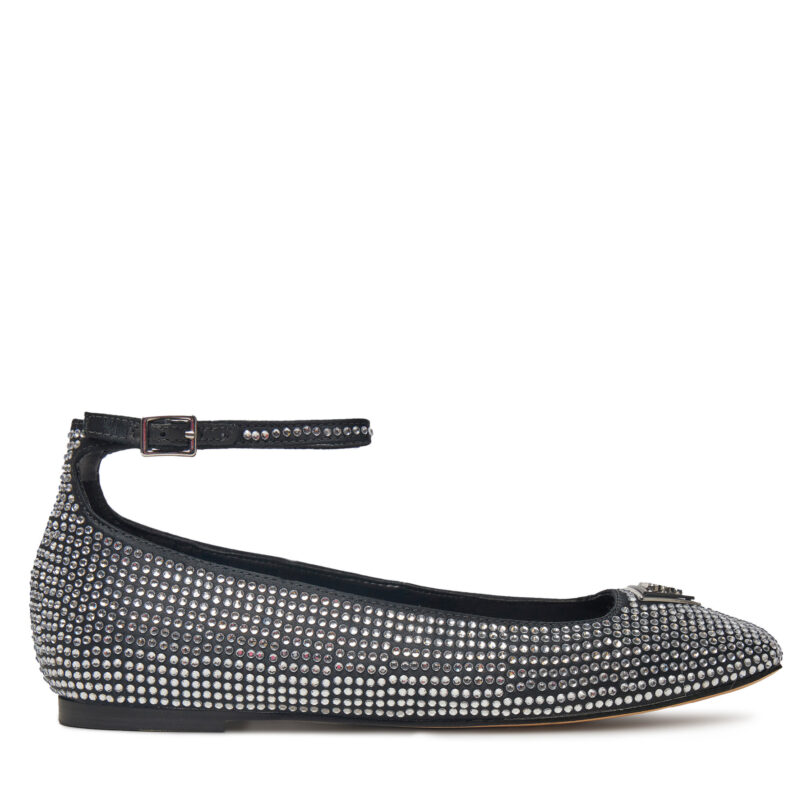 Балеринки Guess FLPLVS SAT02 Черен цвят на ниска цена