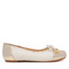 Балеринки MICHAEL Michael Kors Kenya Bow MK01365256 Екрю цвят на ниска цена